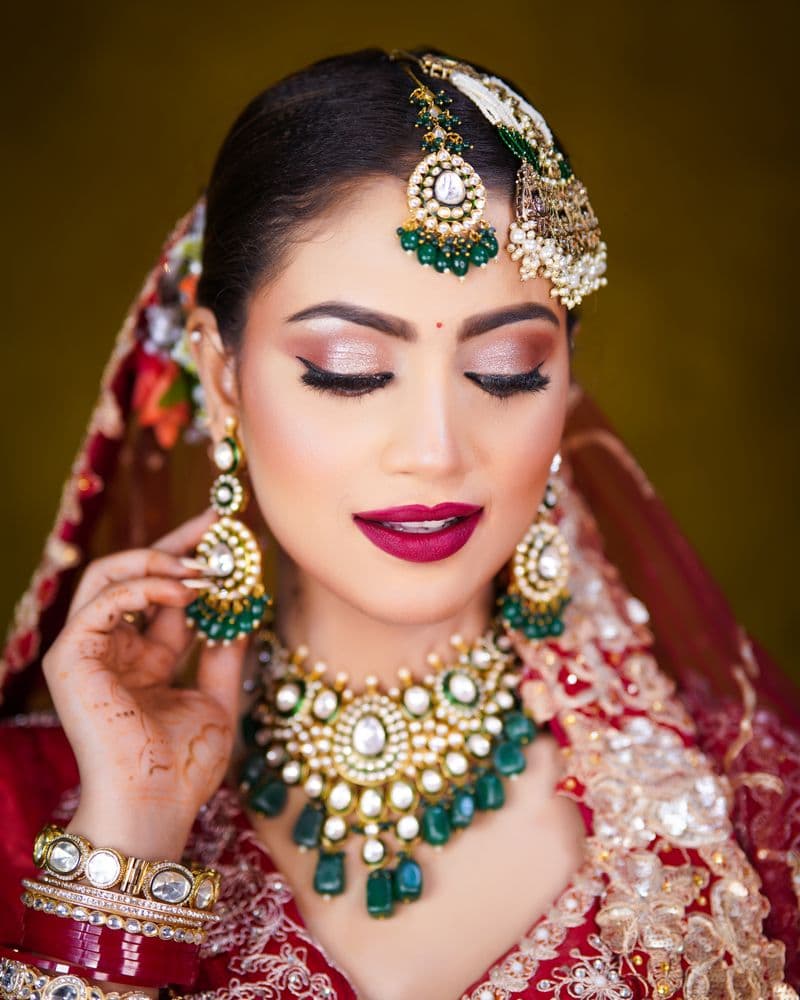 Bridal makeup with traditional jewellery, Ahilyanagar